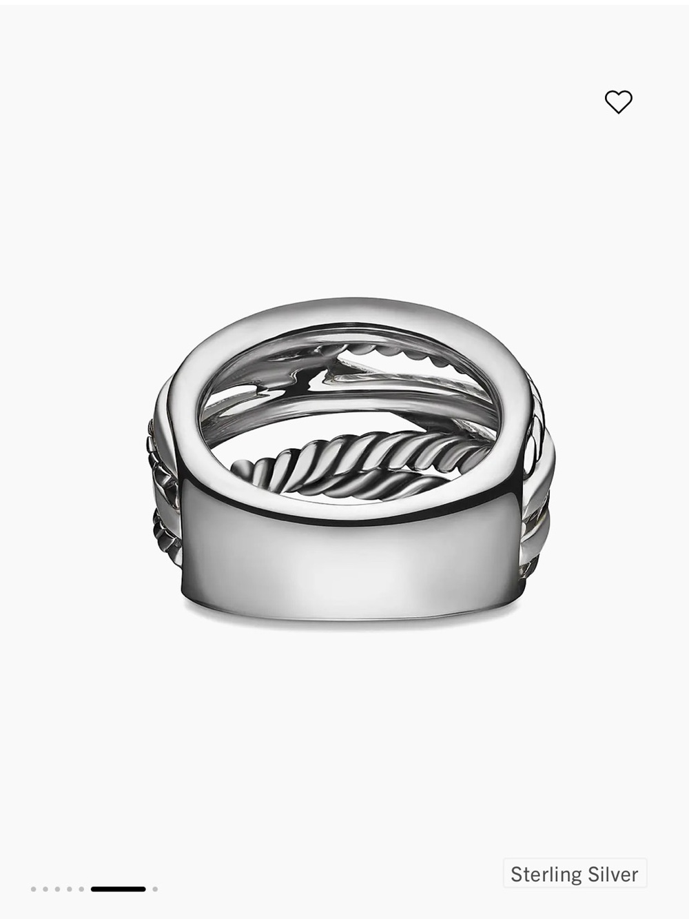 David Yurman Sterling Silver Interwoven Rope Band Ring - Picture 3 of 6